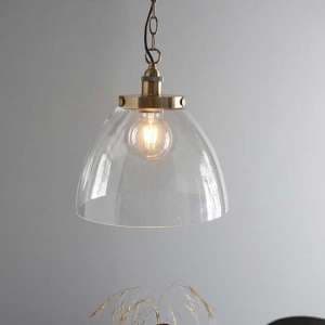 Harbor Clear Glass Shade Ceiling Pendant Light In Brass - UK