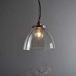 Harbor Clear Glass Shade Ceiling Pendant Light In Silver - UK