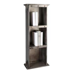 Harbour Wooden Bookcase In Anthracite And Silver With 3 Shelves