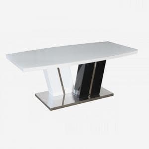 Harlem Glass Top Coffee Table In White And Black High Gloss Base - UK