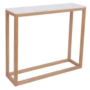 Harlots White Marble Console Table With Solid Oak Frame