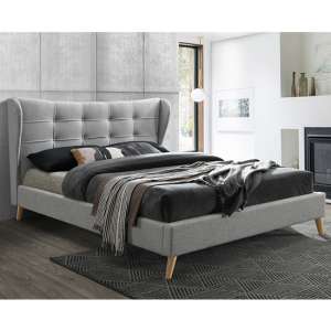 Harper Fabric Small Double Bed In Dove Grey