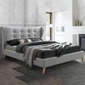 Harpers Fabric Double Bed In Dove Grey - UK