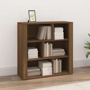 Harris Wooden Bookcase With 6 Shelves In Brown Oak - UK