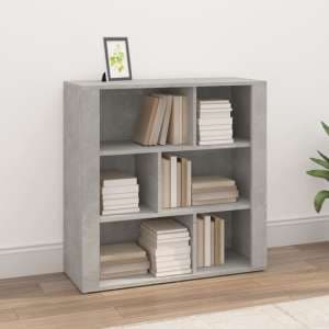 Harris Wooden Bookcase With 6 Shelves In Concrete Effect - UK