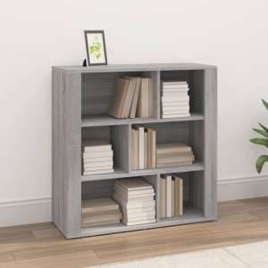 Harris Wooden Bookcase With 6 Shelves In Grey Sonoma Oak - UK
