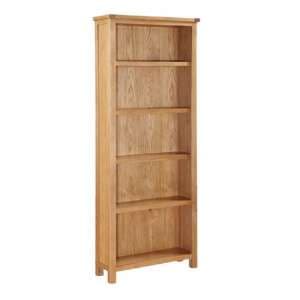 Hart Wooden Tall Bookcase In Oak Finish