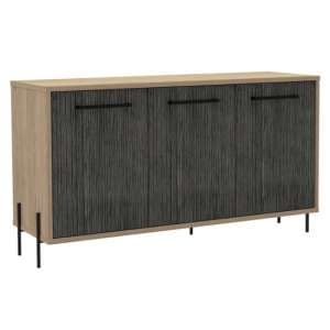 Heswall Wooden Sideboard In Washed Oak And Carbon Grey - UK
