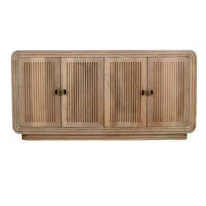 Harvey Carved Mango Wood Sideboard With 4 Doors In Natural - UK