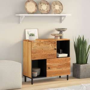 Harwich Acacia Wood Storage Cabinet With 2 Doors In Natural - UK