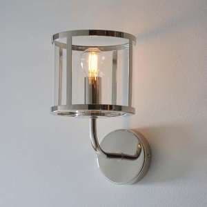 Hasselt Clear Glass Shade Wall Light In Bright Nickel - UK