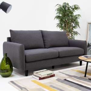 Hattiesburg Upholstered Fabric 2 Seater Sofa In Grey
