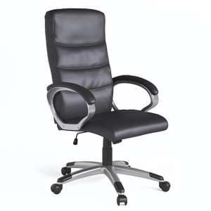 Havard Faux Leather Home And Office Chair In Black - UK