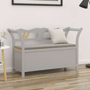 Haven Solid Fir Wood Hallway Seating Bench In Grey - UK