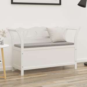 Haven Solid Fir Wood Hallway Seating Bench In White - UK