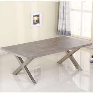 Havika Wooden Coffee Table With Brushed Steel Legs In Stone - UK