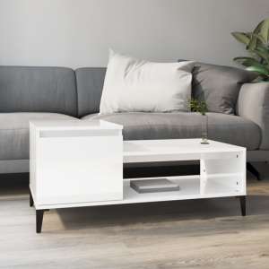 Hawitt High Gloss Coffee Table With 1 Door In White