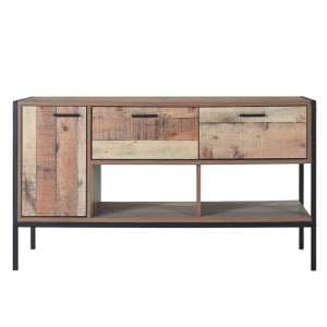 Haxtun Wooden TV Stand With 2 Drawers 1 Door In Distressed Oak