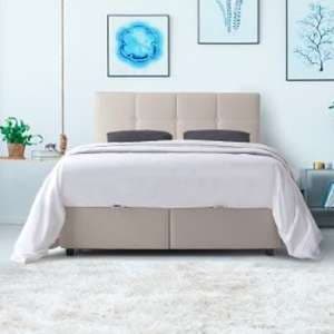 Hazel Velvet Fabric Storage King Size Bed In Grey - UK