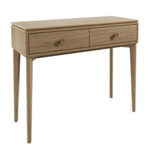 Hazel Wooden Console Table With 2 Drawers In Oak Natural - UK