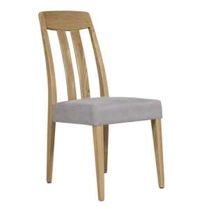 Hazel Wooden Slat Back Dining Chair In Oak Grey - UK