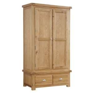 Heaton Wooden Wardrobe In Oak With 2 Doors And 2 Drawers - UK