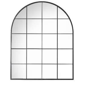 Helena Arch Window Style Wall Mirror In Black - UK