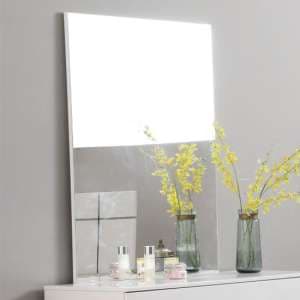Helena High Gloss Dressing Table Mirror In White Wooden Frame - UK