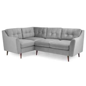 Helena Plush Velvet Corner Sofa Left Hand In Grey