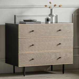Helena Wooden Chest Of 3 Drawers In Natural - UK