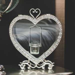 Hellene Free Standing Heart Tealight Lantern in Antique Silver