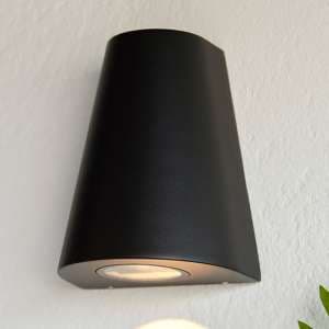 Helm LED 1 Light Wall Light In Textured Black - UK