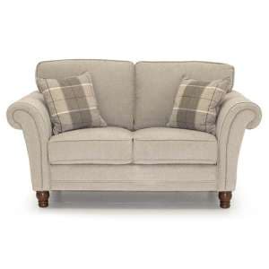 Helms Chenille Fabric 2 Seater Sofa In Pewter