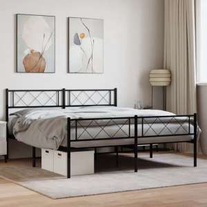 Helotes Metal Small Double Bed In Black - UK