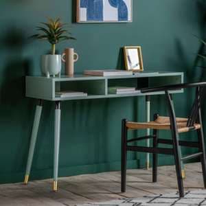 Helston Wooden Console Table With 2 Shelves In Mint - UK