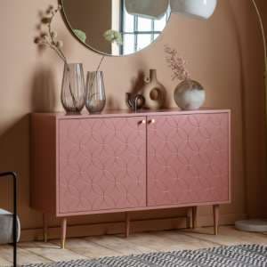 Helston Wooden Sideboard With 2 Doors In Pink - UK