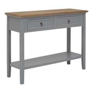Henova Wooden Console Table In Natural And Antique Grey - UK