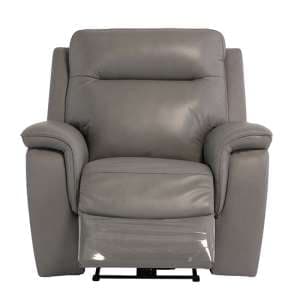 Henrika Faux Leather Electric Recliner Armchair In Grey