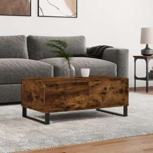 Henry Wooden Coffee Table With 1 Drawer In Smoked Oak - UK