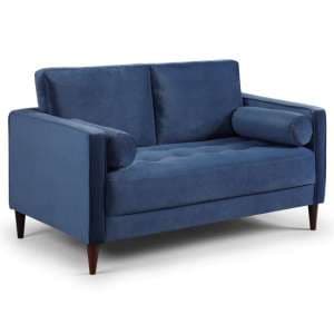 Herbart Plush Velvet 2 Seater Sofa In Blue - UK