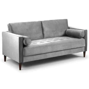 Herbart Plush Velvet 3 Seater Sofa In Grey - UK