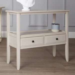 Heritox Wooden 2 Drawers Console Table In Grey - UK