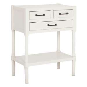 Heritox Wooden 3 Drawers Console Table In White - UK