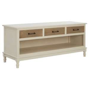 Heritox Wooden 3 Drawers TV Stand In Pearl White - UK