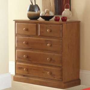 Herndon Wooden Chest Of Drawers In Lacquered With 5 Drawers - UK