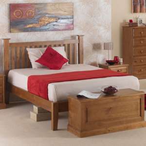 Herndon Wooden King Size Bed In Lacquered - UK