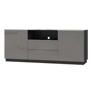 Herrin Sideboard 2 Doors 2 Drawers In Grey Glass Front And LED - UK