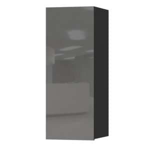 Herrin Storage Cabinet Wall 1 Door In Grey Glass Fronts