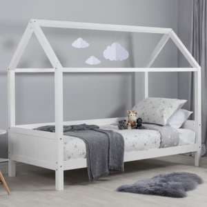 Herrin Wooden Single Bed In White - UK