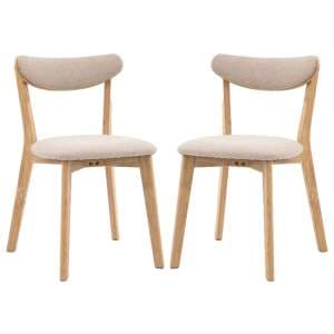 Hervey Natural Wooden Dining Chairs In Pair - UK